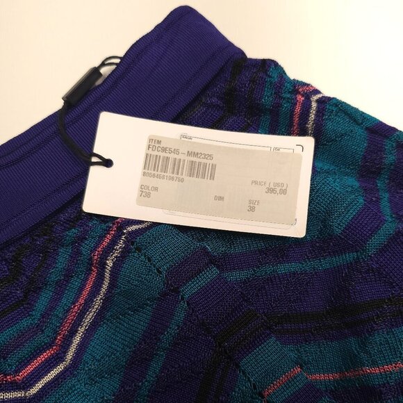 M MISSONI Zigzag Patterned Multicolored Knit Pencil Skirt - Picture 9 of 14